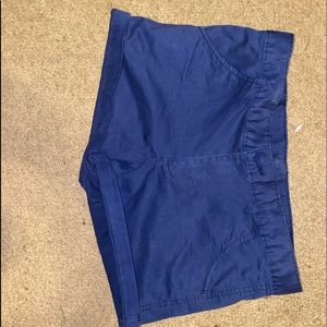 navy blue jegging material shorts